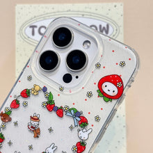 Load image into Gallery viewer, Strawberry Miffy iPhone Case with Charm
