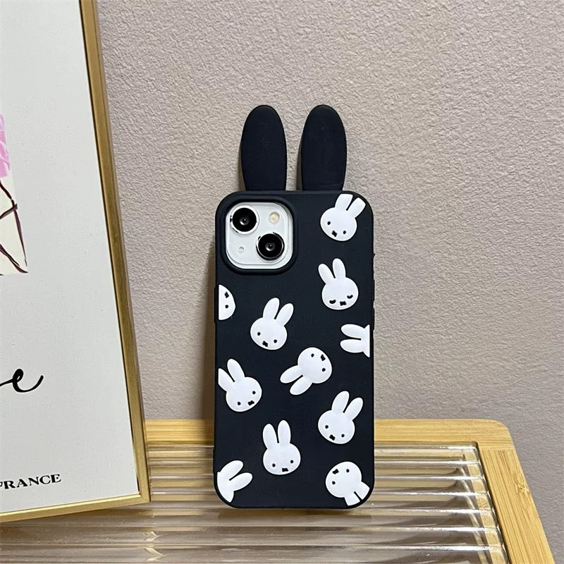 3D Miffy Ears Soft Silicon iPhone Case