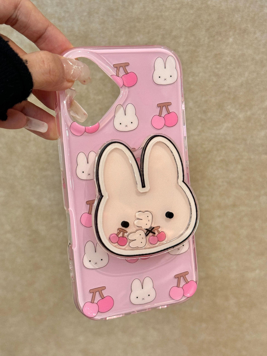 Cherry Miffy iPhone Case with Adhesive Grip