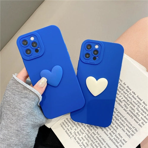 International Klein Blue 3D Heart iPhone Case