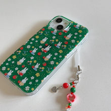 Load image into Gallery viewer, Green Miffy Strawberry iPhone Case with Charm
