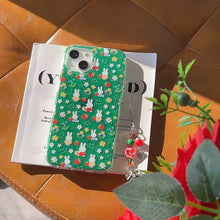 Load image into Gallery viewer, Green Miffy Strawberry iPhone Case with Charm
