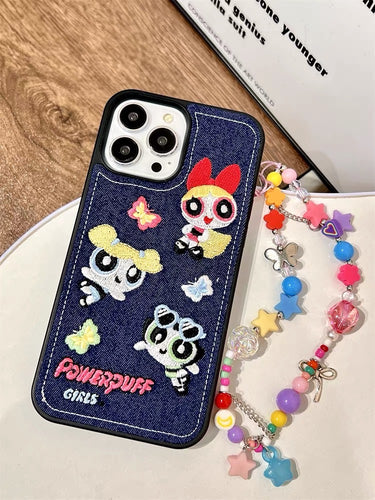 Powerpuff Girls on Denim iPhone Case