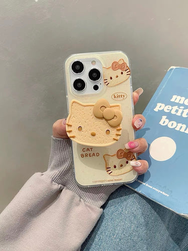 Kitty Bread with Pop Up Sockets iPhone Case