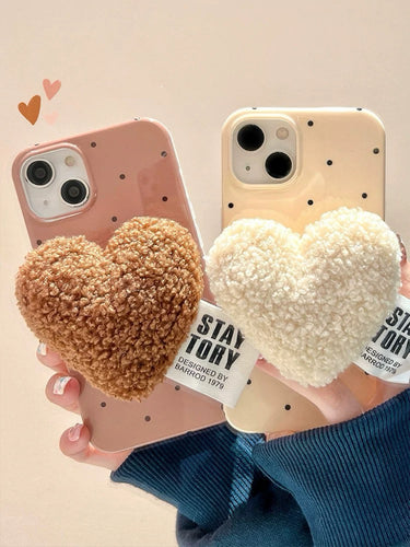 Fluffy Heart Grip iPhone Case