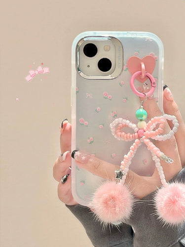 Pink Flower iPhone Case with Holder