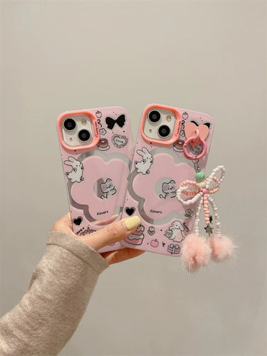 Pinky Flower iPhone Case with Bow Beau Charm