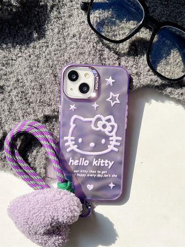 Purple Kitty iPhone Case with Charm