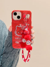 Load image into Gallery viewer, Red Hello Kitty iPhone Case with Charm
