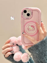 Load image into Gallery viewer, Pink Fluffy Hello Kitty iPhone Case
