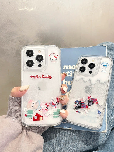 Hello Kitty with Falling Snow iPhone Case