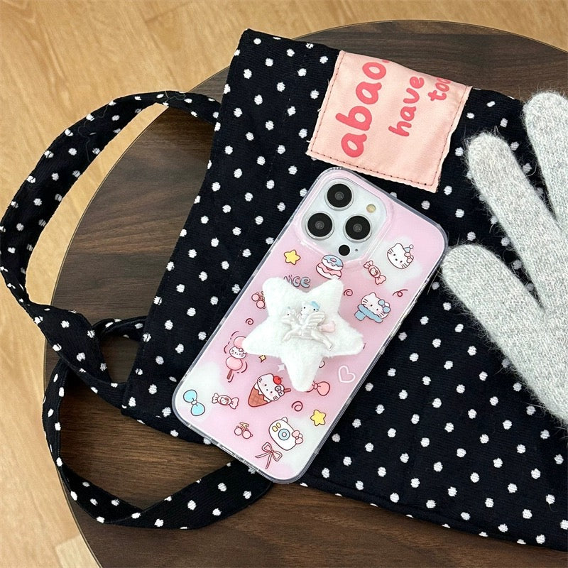 Hello Kitty with Unicorn Grip iPhone Case