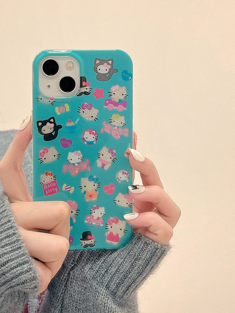 Blue Bling Hello Kitty iPhone Case