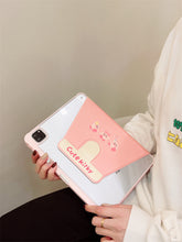 Load image into Gallery viewer, Cute Pink Kirby iPad Case with Pencil Holder
