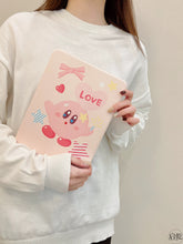 Load image into Gallery viewer, Cute Pink Kirby iPad Case with Pencil Holder
