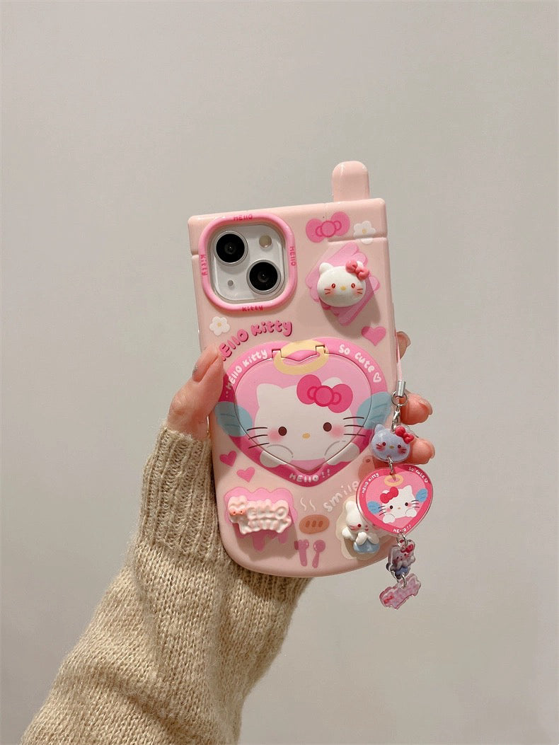 Sanrio Family iPhone Case with Makeup Mirror