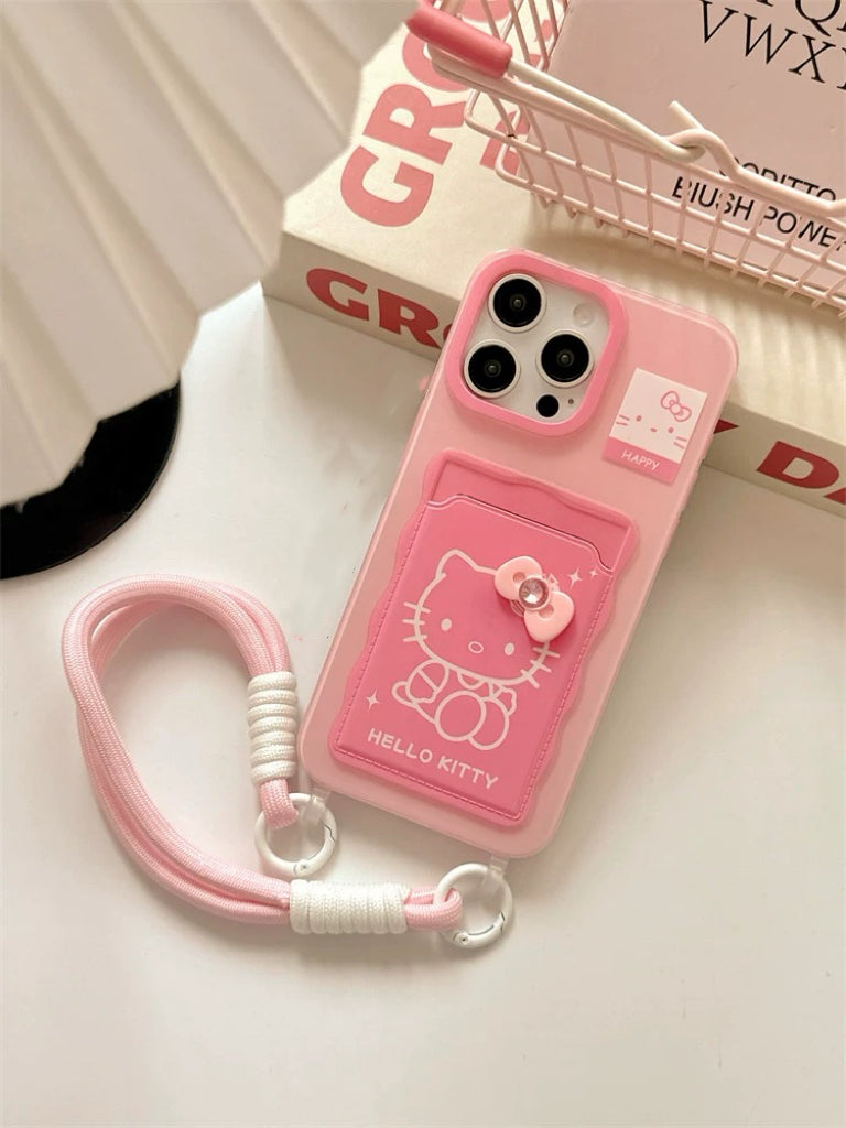 Pinky Hello Kitty iPhone Case with Strap